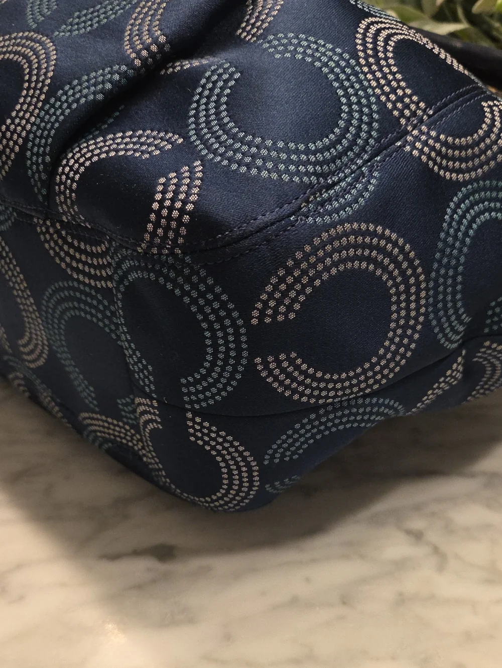 EUC 2013 Coach Op Art Dot Signature C's Tote with Matching Wallet